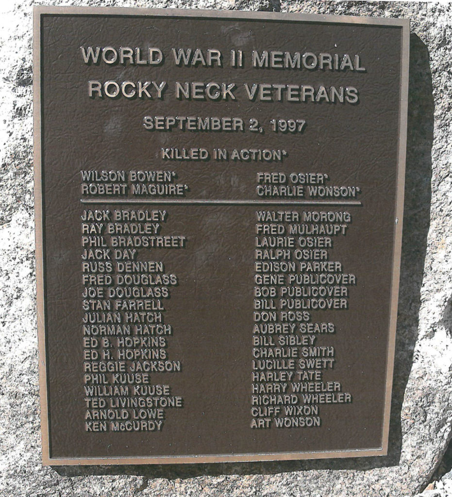 World War II Memorial, Rocky Neck