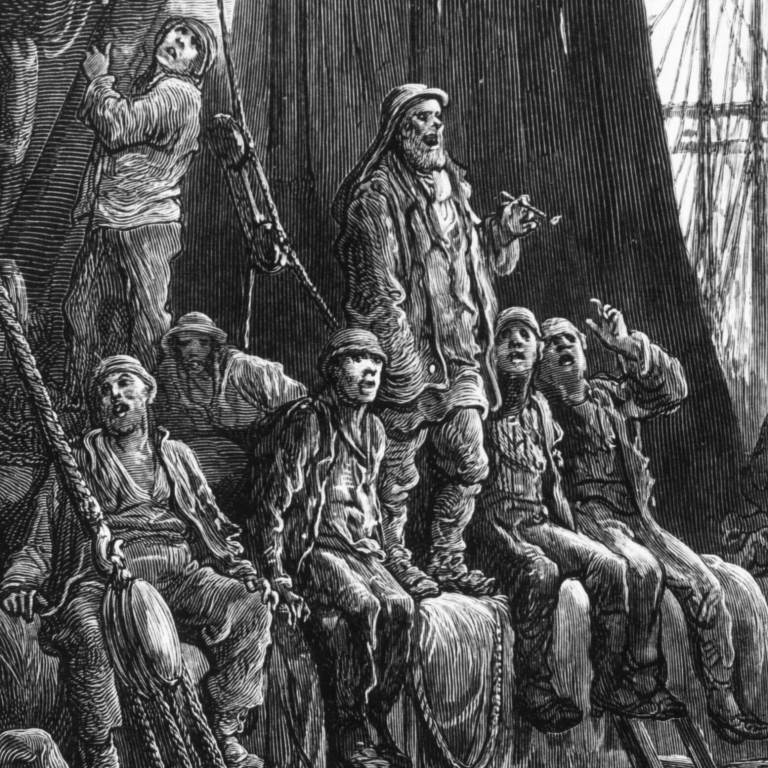 Historic image of sea shanty signing