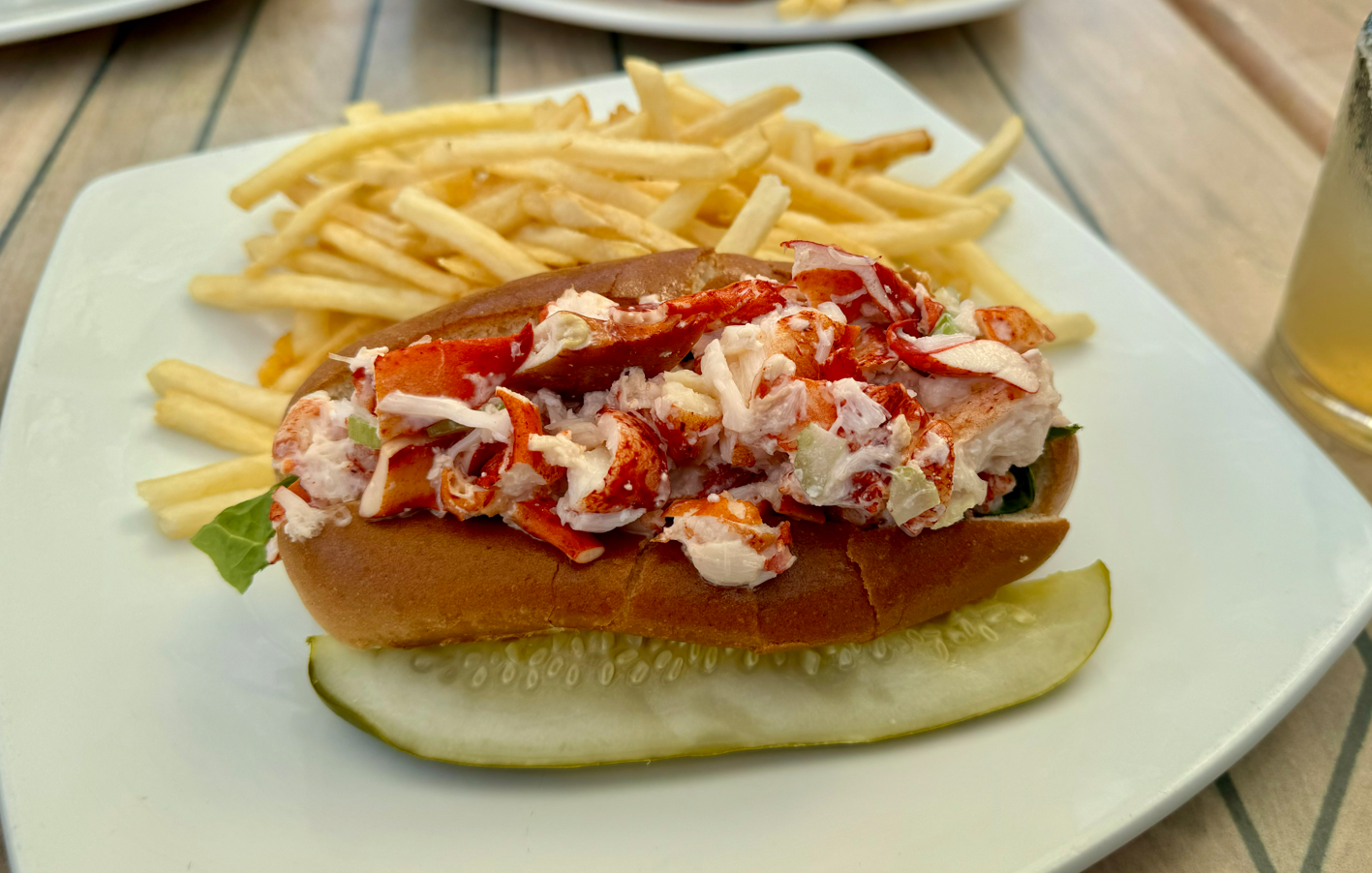 New England style lobster roll at Mile Marker One in Gloucester, MA