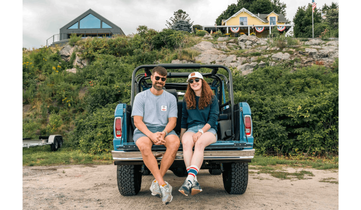 Marshall and Courtney, owners of Denim Blanket Co. in Rockport, MA